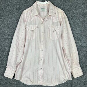 Vintage H Bar C California Ranchwear Pearl Snap‎ Western Shirt Size 17-34